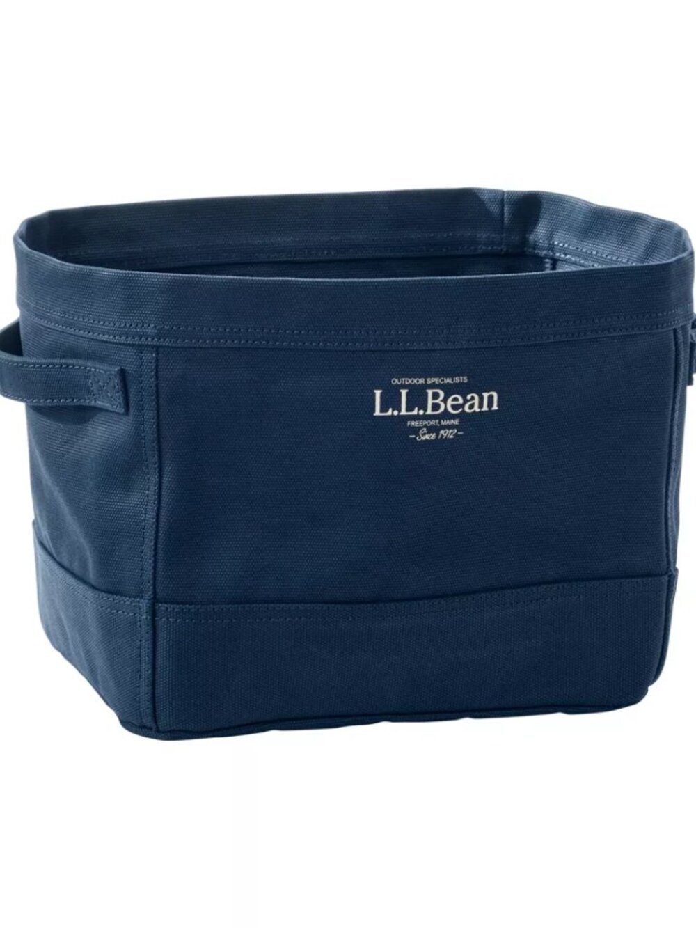 Set/2 LL BEAN Nautical Navy Canvas Totes Size Large 10"H x 14"W x 17"L